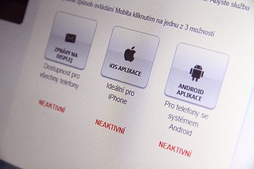 Po odpojení na Mobito portálu se zobrazí ikona aplikace jako neaktivní.