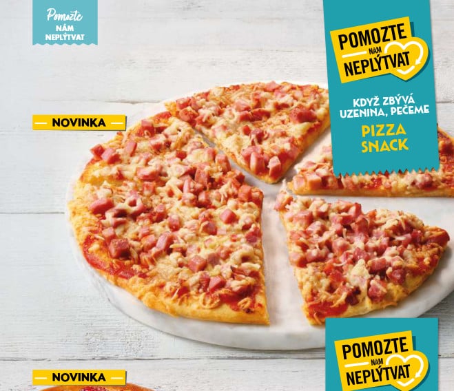 Pizza snack z Laberta, vyráběný z neprodaných surovin