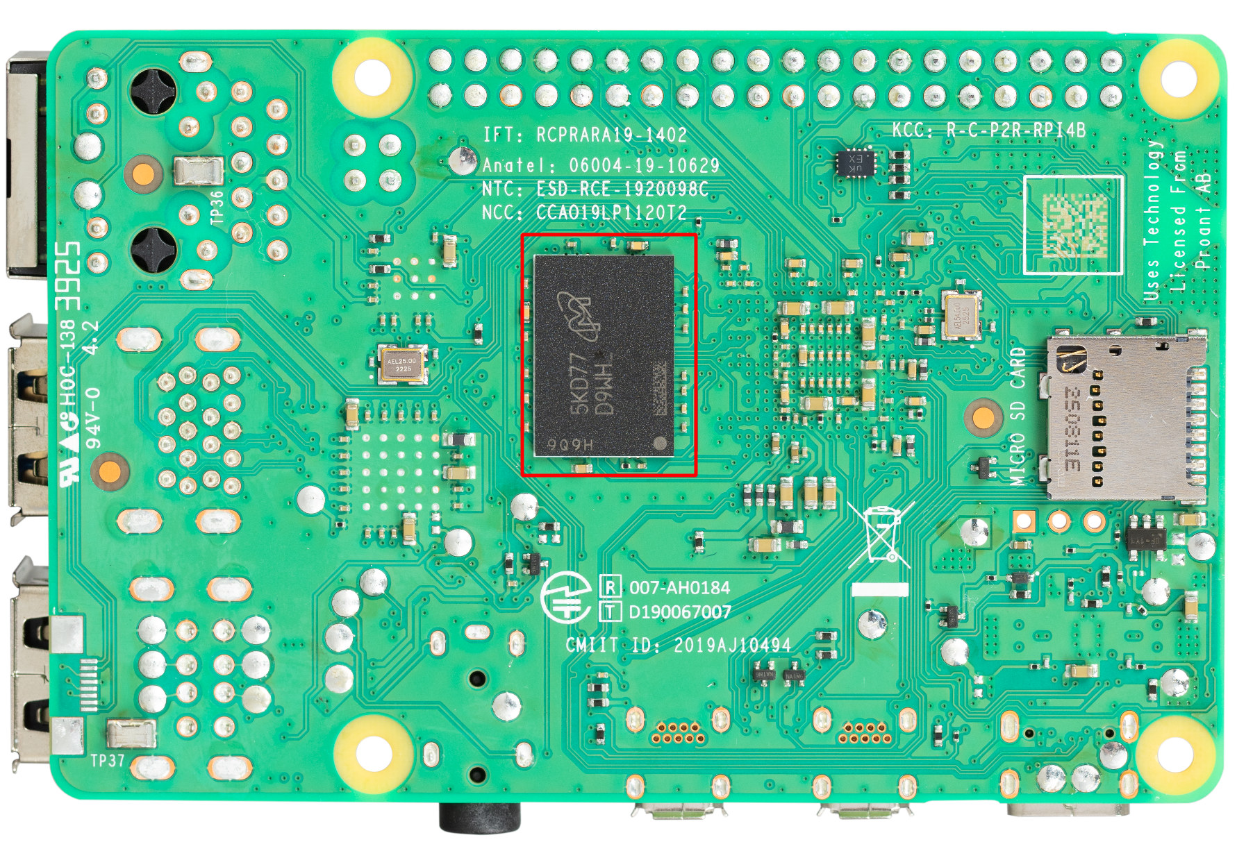 Raspberry Pi 4 druhý čip RAM