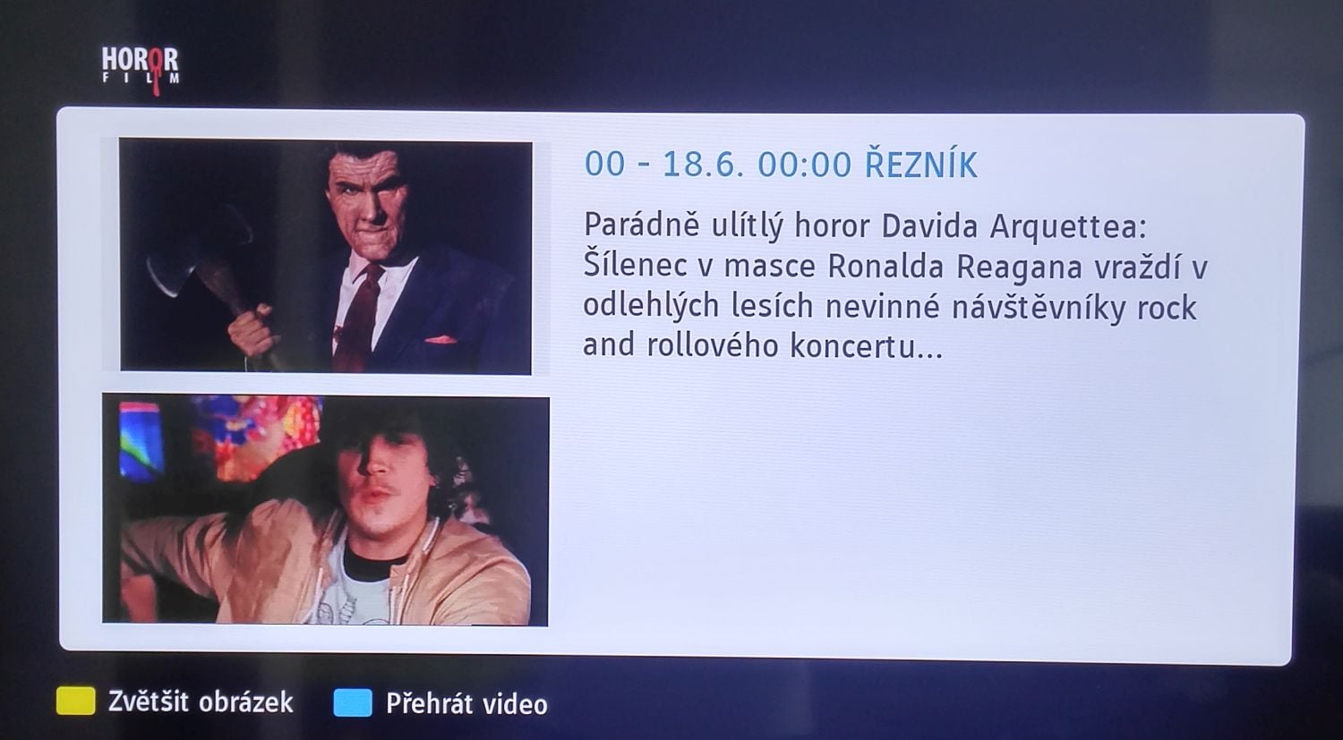 A modrým teletextovým tlačítkem šla spustit i videa...