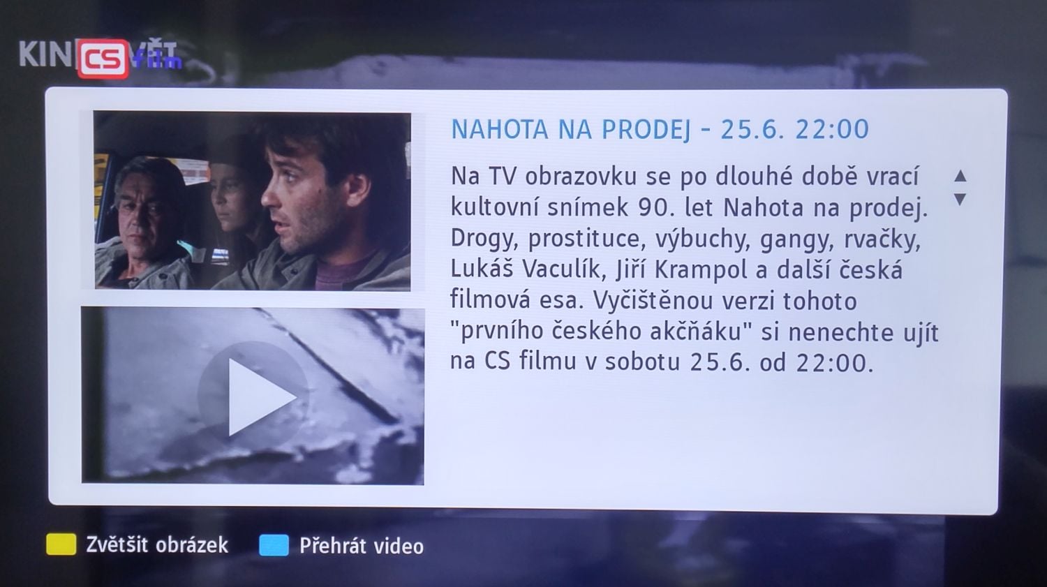 Kinosvět - HbbTV na Loewe One 40, červen 2016