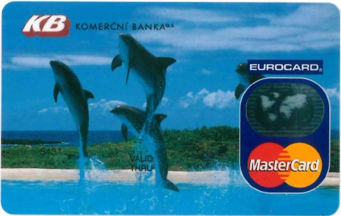 Platební karta Komerční banky z roku 1998.