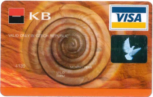 Platební karta Komerční banky z roku 2003.