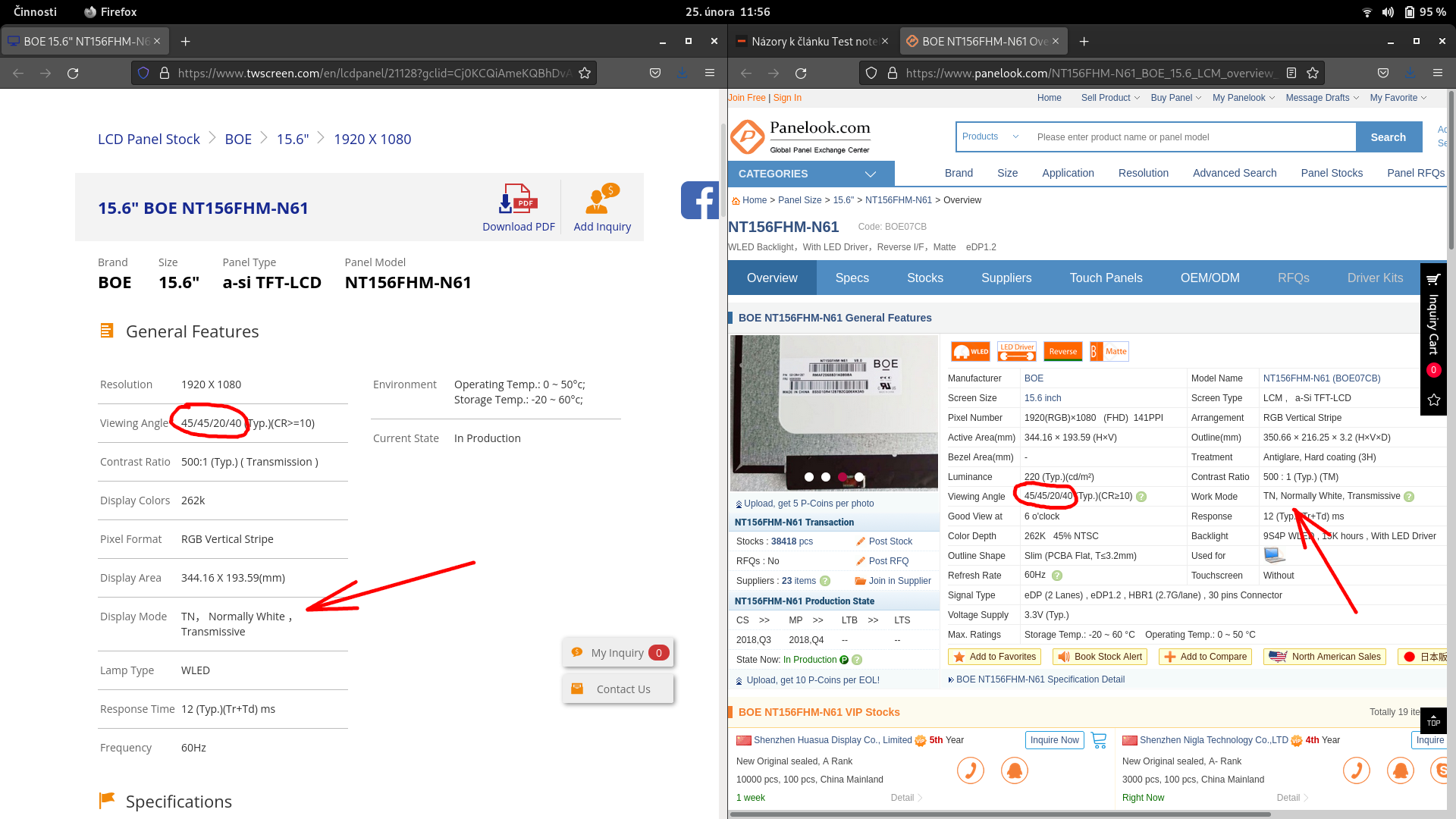 Alza Officebook Core i5, identifikace LCD