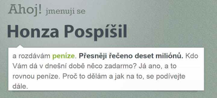 Původní webové stránky www.honzapospisil.cz