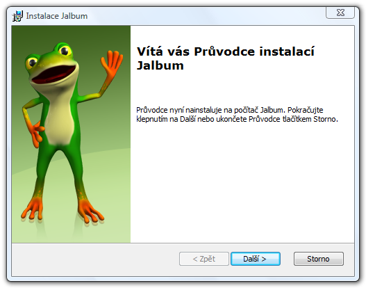 <p>Hned při instalaci vás uvítá hezký žabák</p>