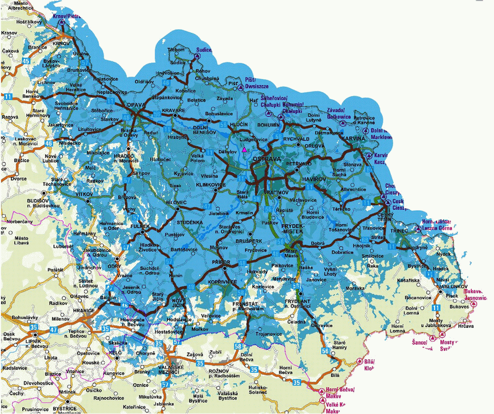 Multiplex 3 - vysílač Ostrava-Hošťálkovice.