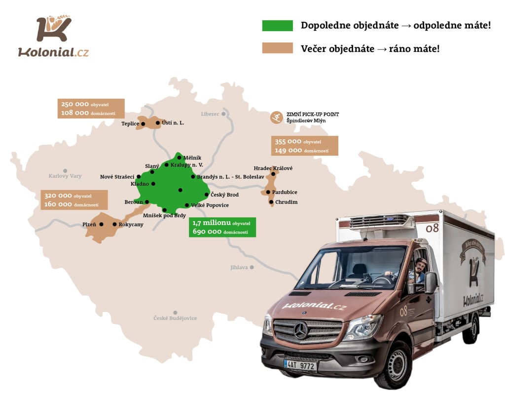 Nahlédněte do centrálního skladu online supermarketu.