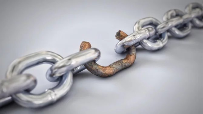 Řetěz roztržený článek