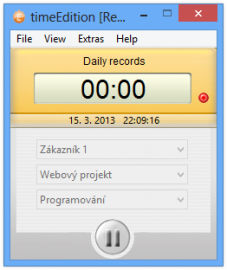 timeEdition umožňuje měřit čas strávený na projektech