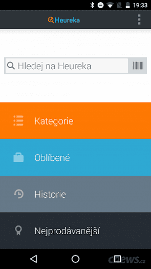 Hledejte, pocházejte zboží podle kategorií nebo načtěte čárový kód