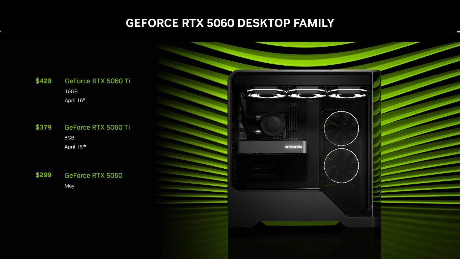 Oznámení GeForce RTX 5060 Ti a RTX 5060