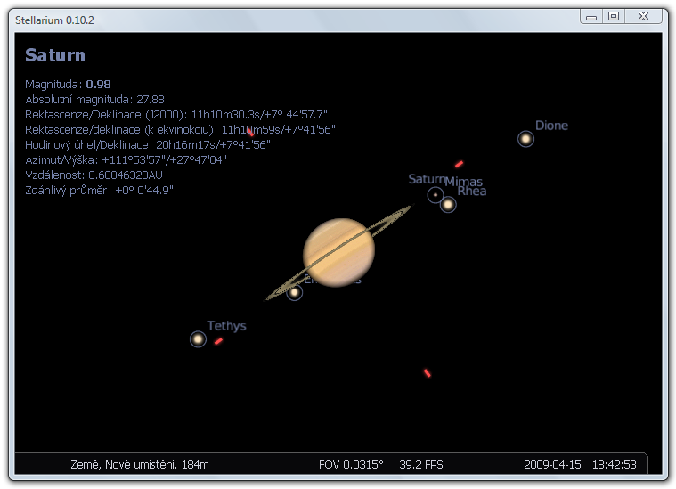 <p>Saturn a jeho měsíce</p>