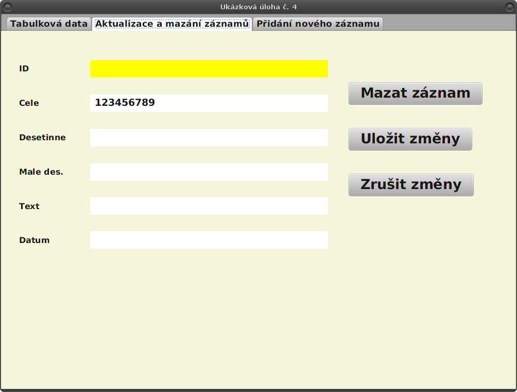 JavaFX: GUI pro operace změn