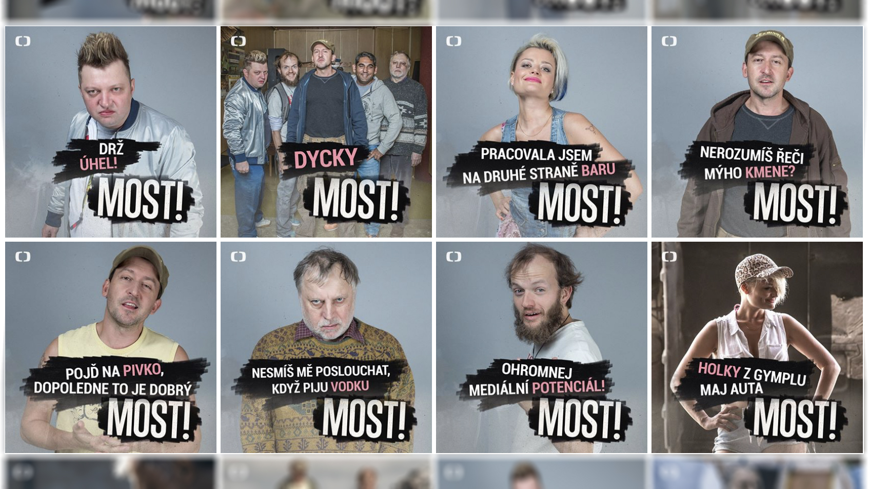 Fotografie, které tým České televize používal pro propagaci seriálu Most na sociálních sítích.