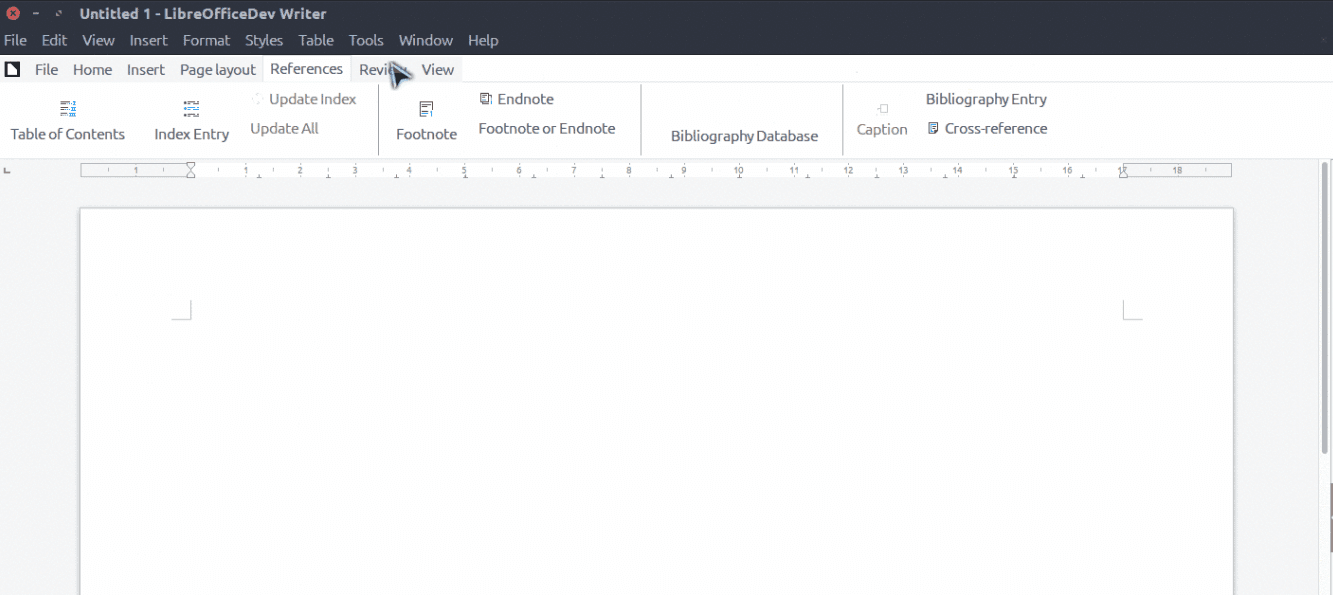 LibreOffice rozhraní Ribbon