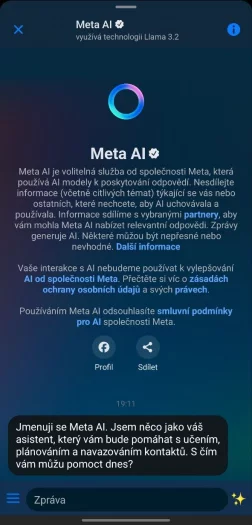 Meta AI v aplikaci Messenger