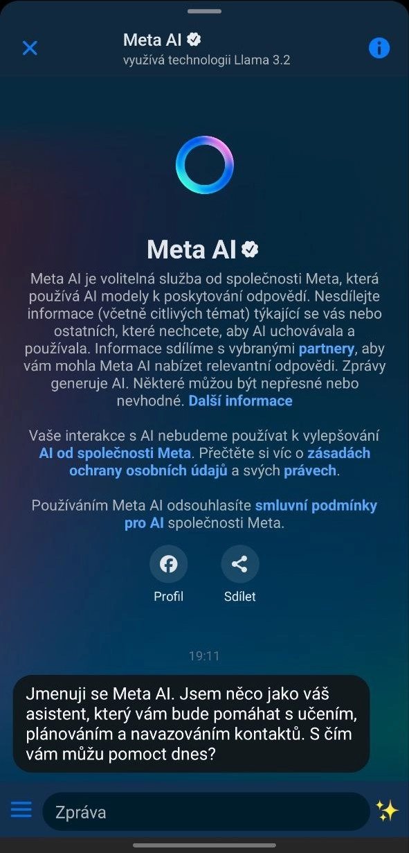 Meta AI v aplikaci Messenger