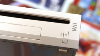 Detail na herní konzoli Nintendo Wii