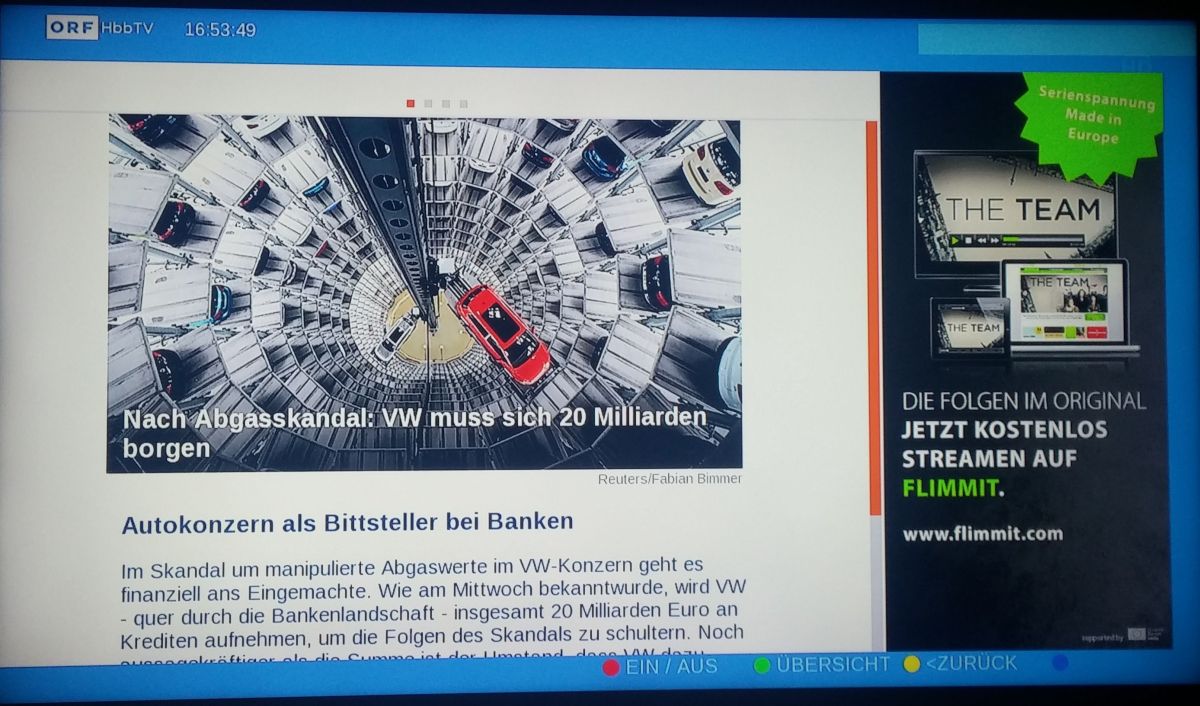 Nová podoba hybridního vysílání rakouské ORF