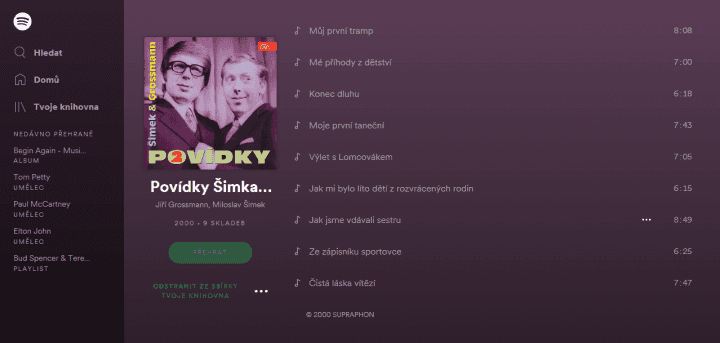 Mluvené slovo ze Spotify zmizelo