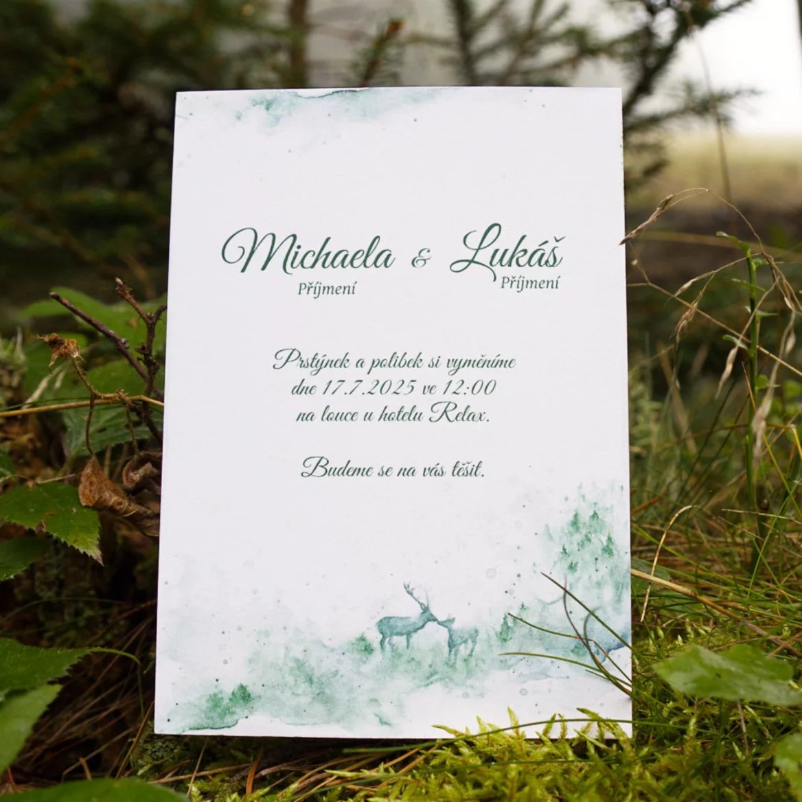Svatební oznámení Jelen a laň