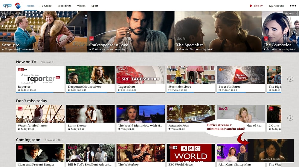 Swisscom TV Air - mikropřehrávač