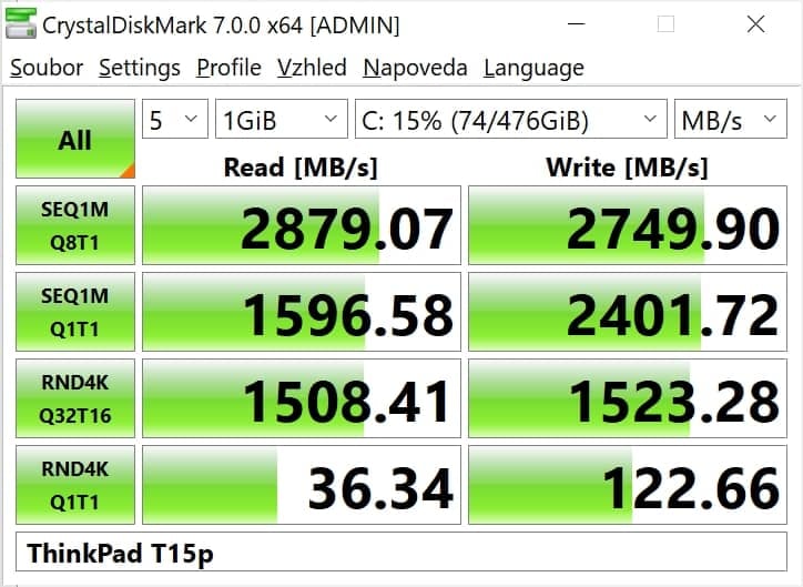Lenovo ThinkPad T15p screen cdm
