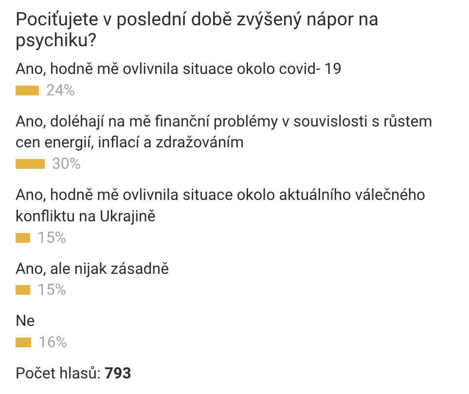 Anketa společnosti Profesia. Pociťujete v poslední době zvýšený nápor na psychiku?