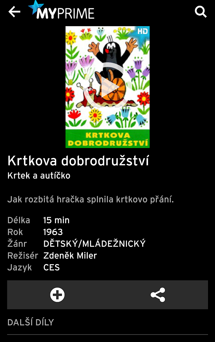 Přehrát nešel ani pořad z videotéky MyPrime. UPC hlídá, kde se nacházíte.