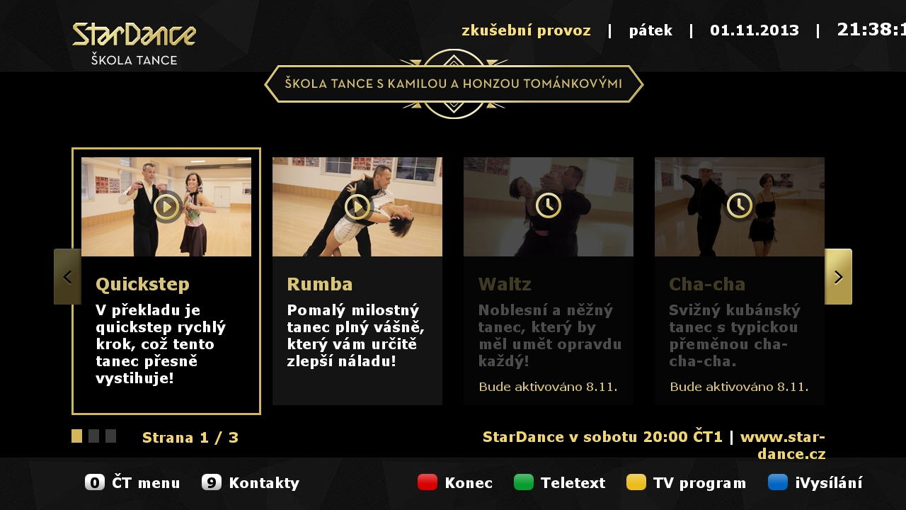 Hybridní vysílání ČT: Aplikace StarDance