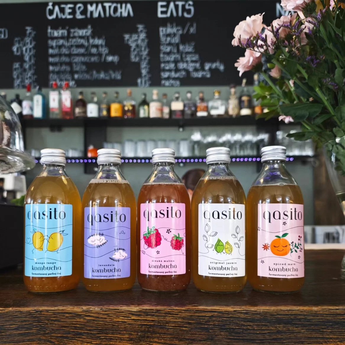 Příchutě kombuch od Qasito