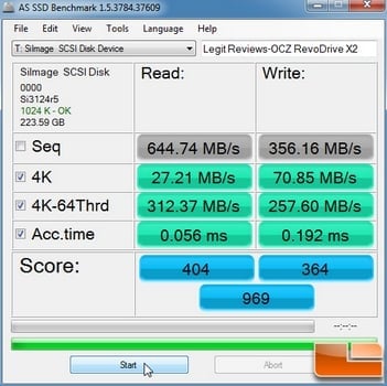 AS SSD Benchmark - OCZ RevoDrive X2