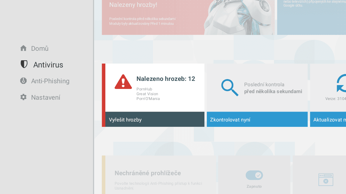 ESET Smart TV Security, antivir pro chytré televize s Androidem