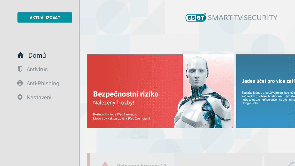 ESET Smart TV Security, antivir pro chytré televize s Androidem