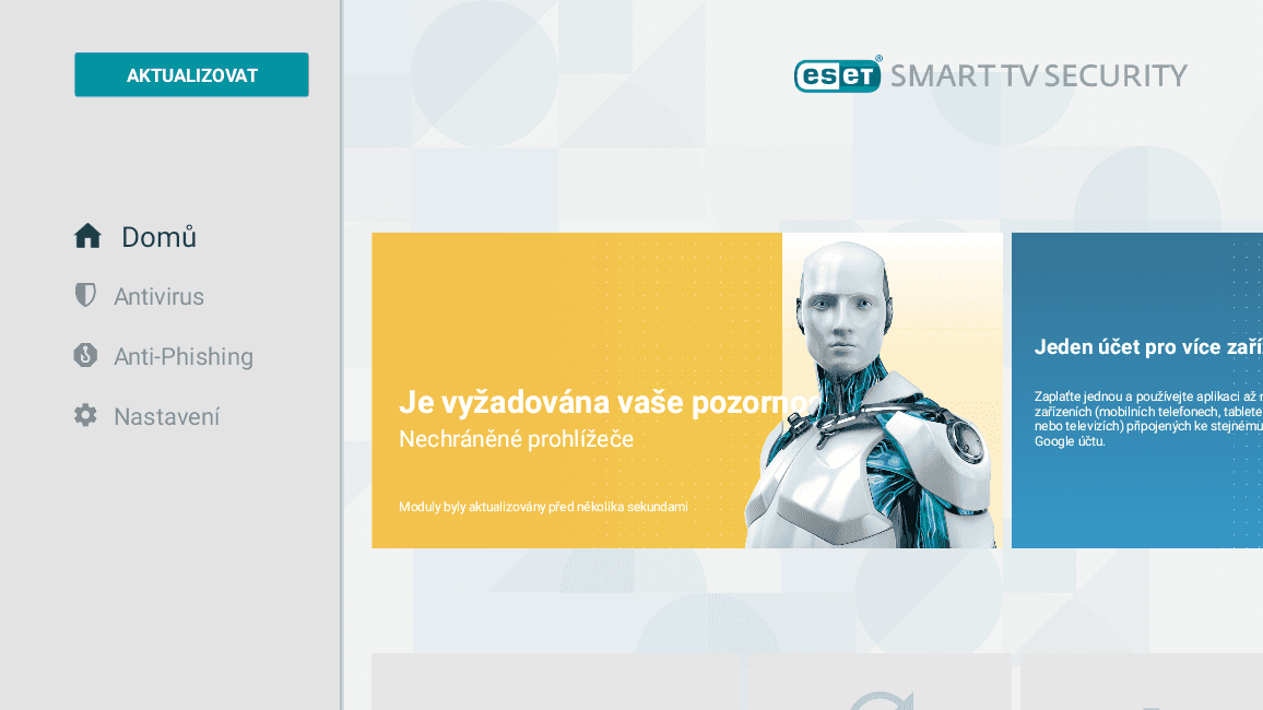 ESET Smart TV Security, antivir pro chytré televize s Androidem