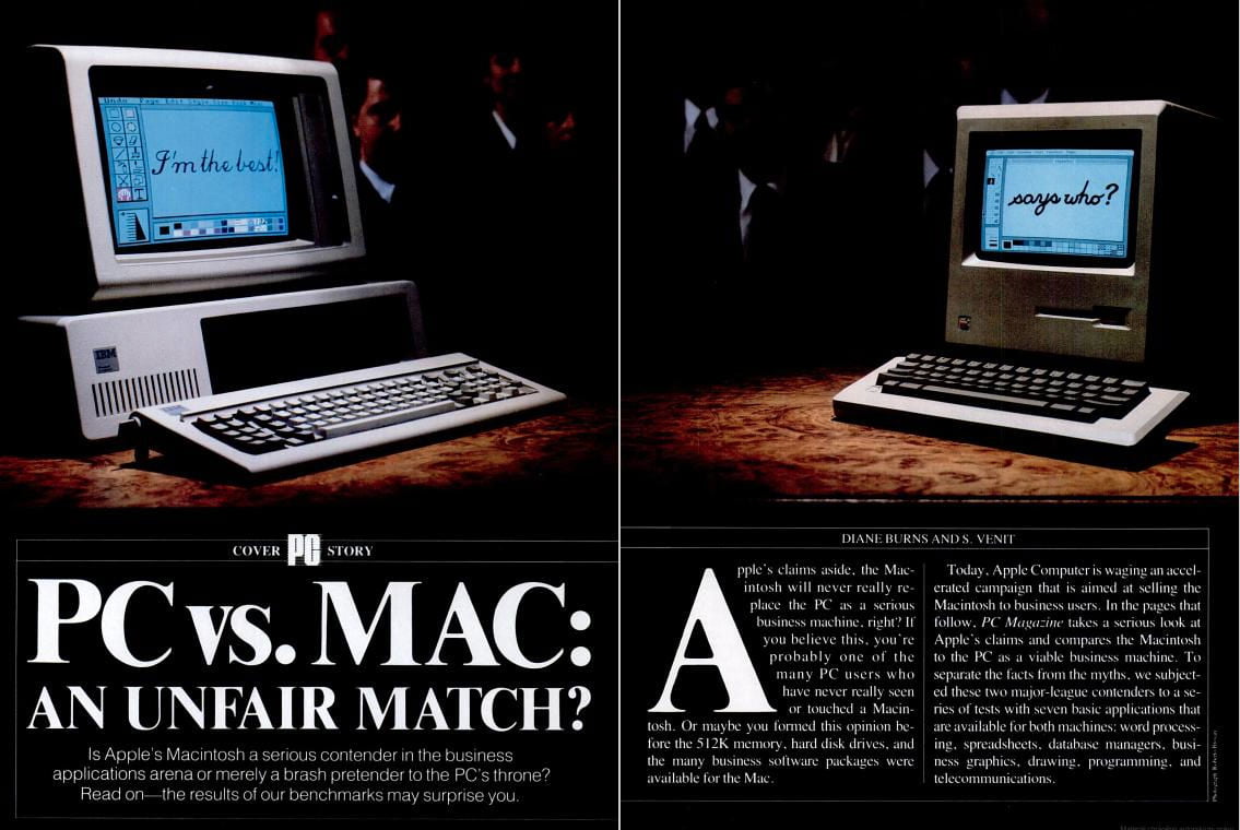 Vypadalo to, že IBM ovládne svět osobních počítačů se svým strojem. Do toho přišel Apple a jeho Macintosh.