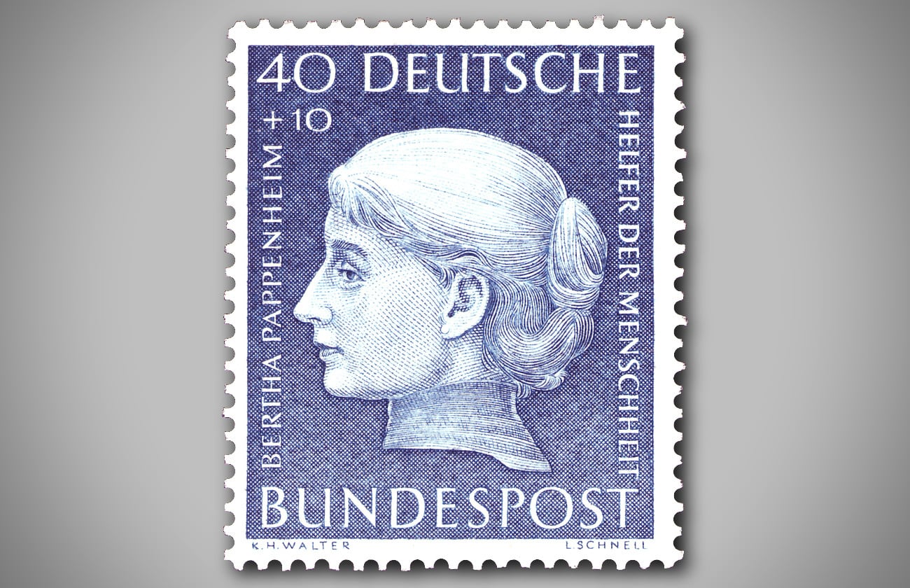 Německá poštovní známka z roku 1954