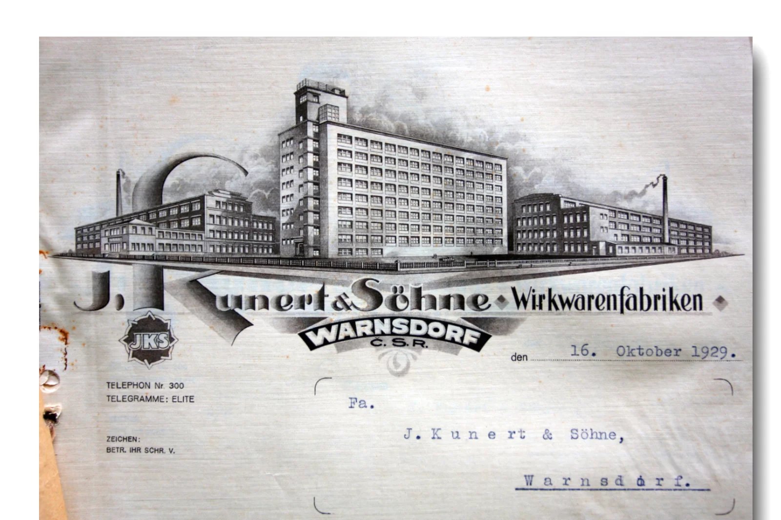 Varnsdorfská společnost J. Kunert a synové byla ve své době největší firmou na výrobu punčoch v Evropě.