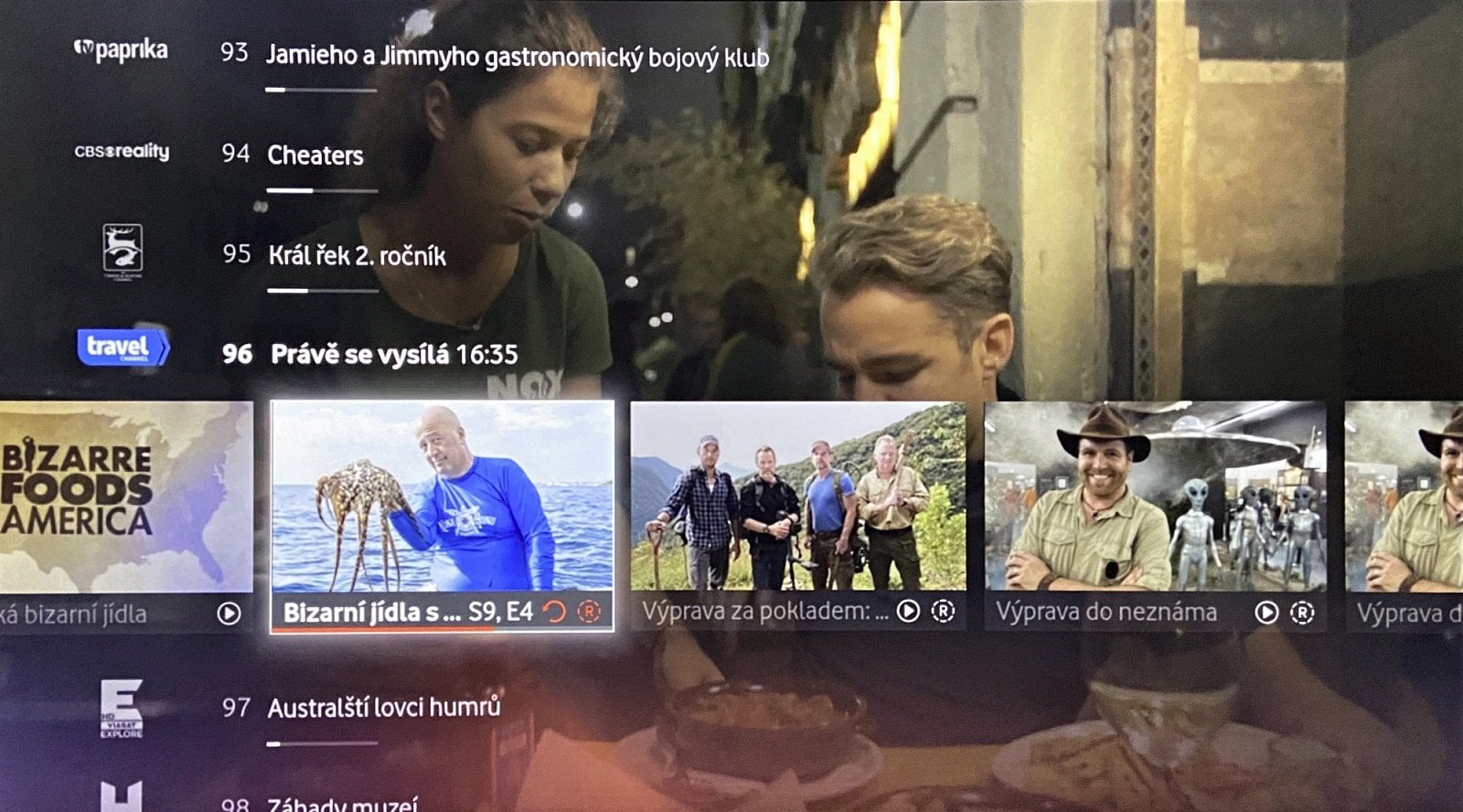 Vodafone TV - živé vysílání a elektronický programový průvodce