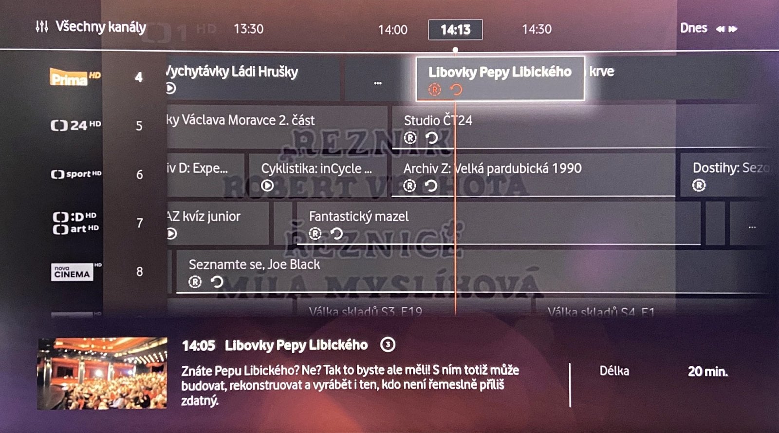 Vodafone TV - živé vysílání a elektronický programový průvodce