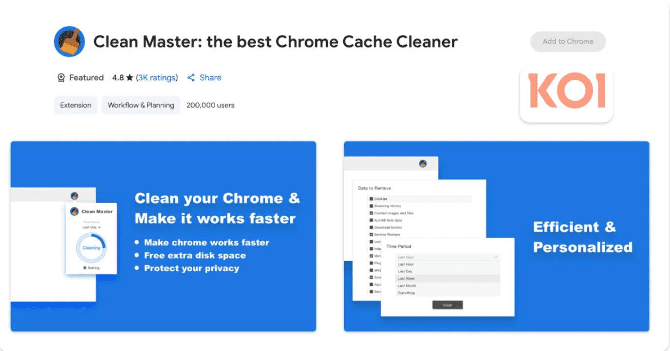 Screenshot podvodného rozšíření