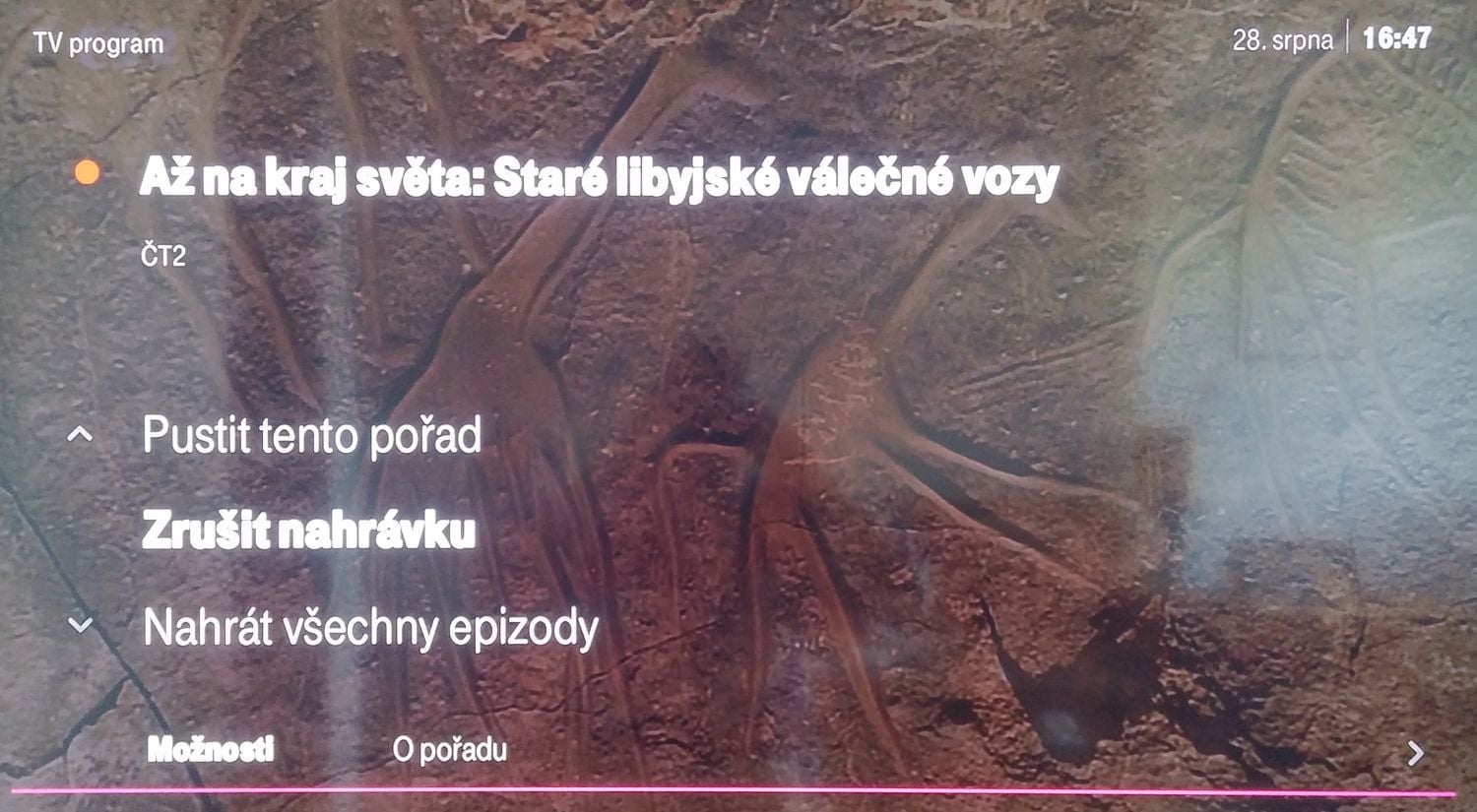 T-Mobile TV - EPG a nahrávání