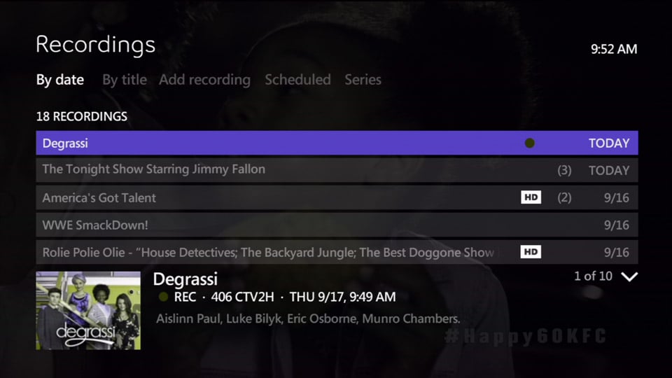 Hlavní menu služby Bell Fibe