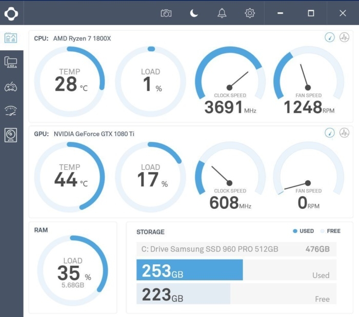 Monitorovací nástroj Cam od firmy NZXT