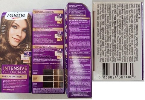 Stanovení nebezpečného výrobku: Schwarzkopf, Palette, INTENSIVE COLOR CREME, LG5 JISKŘIVÝ NUGÁT, 7-65, EAN: 3838824307480