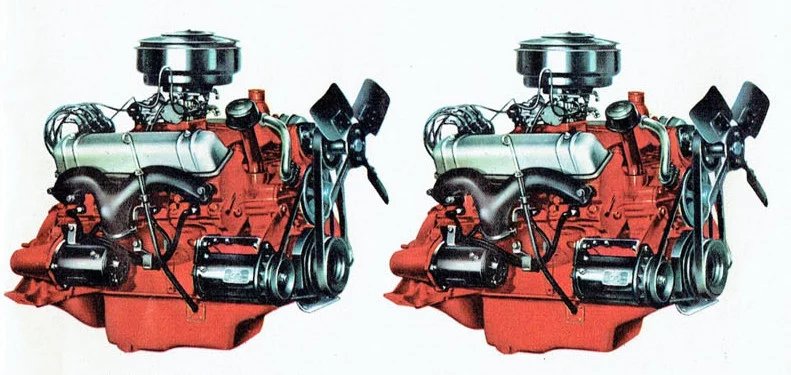 Původní podoba amerických V8 Ford „Y-Block“ ve verzi Cargo King, které se dodávaly pod kapoty těžkých nákladních modelů