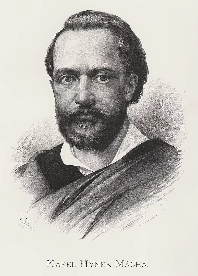 Karel Hynek Mácha (1810–1836), český básník, cestovatel, dramatik, právník a spisovatel. Portrét od Jana Vilímka (1860–1938).