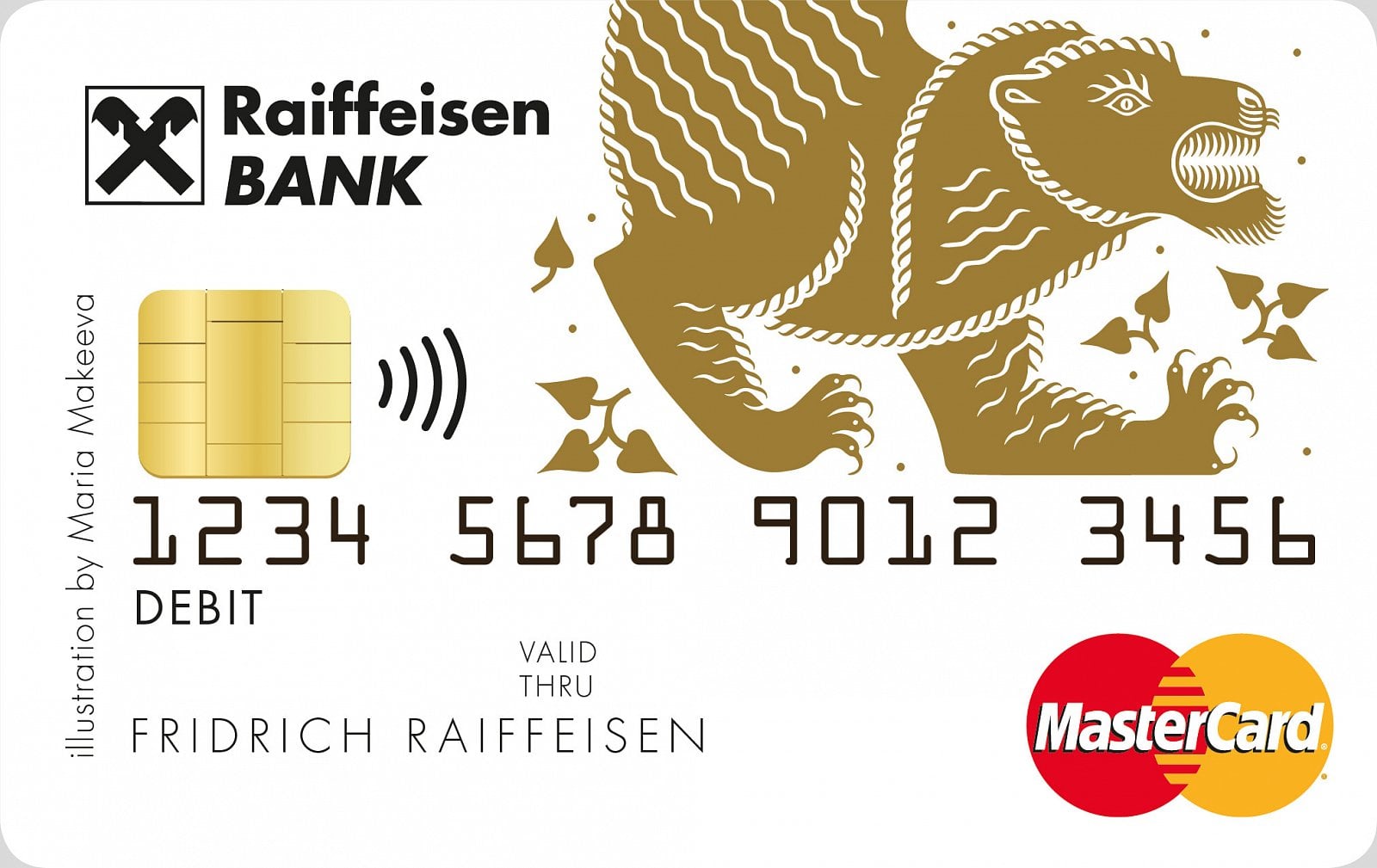 Ddebetní karta MasterCard od Raiffeisenbank pro soukromé osoby.