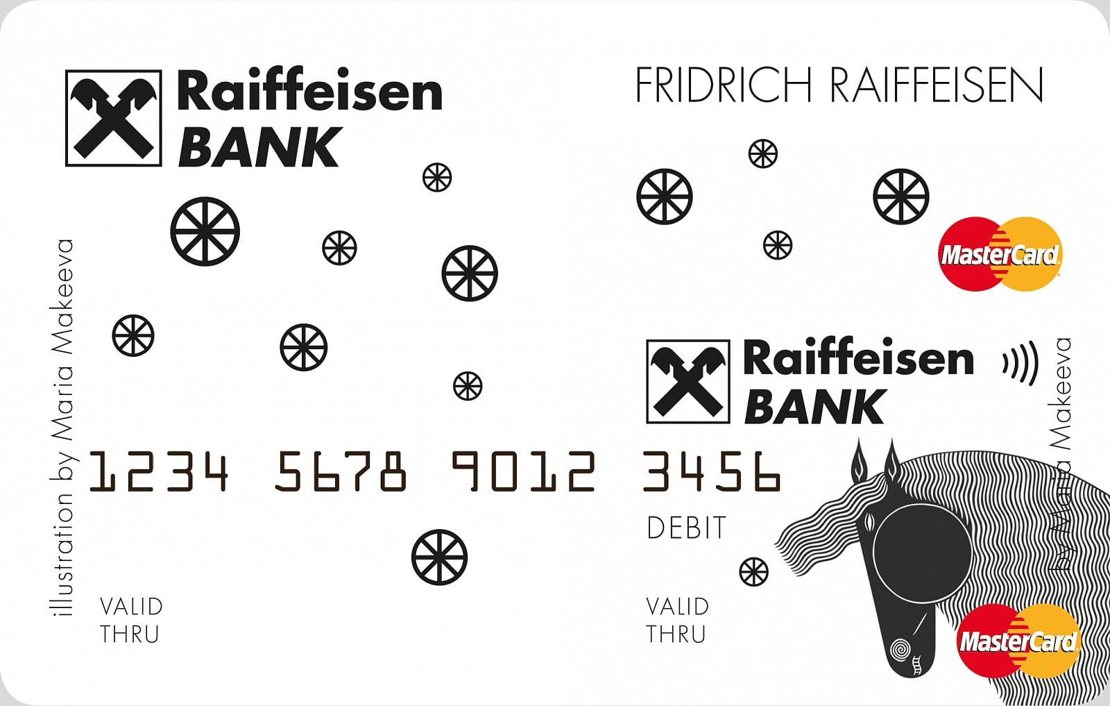 Debetní nálepka Raiffeisenbank.